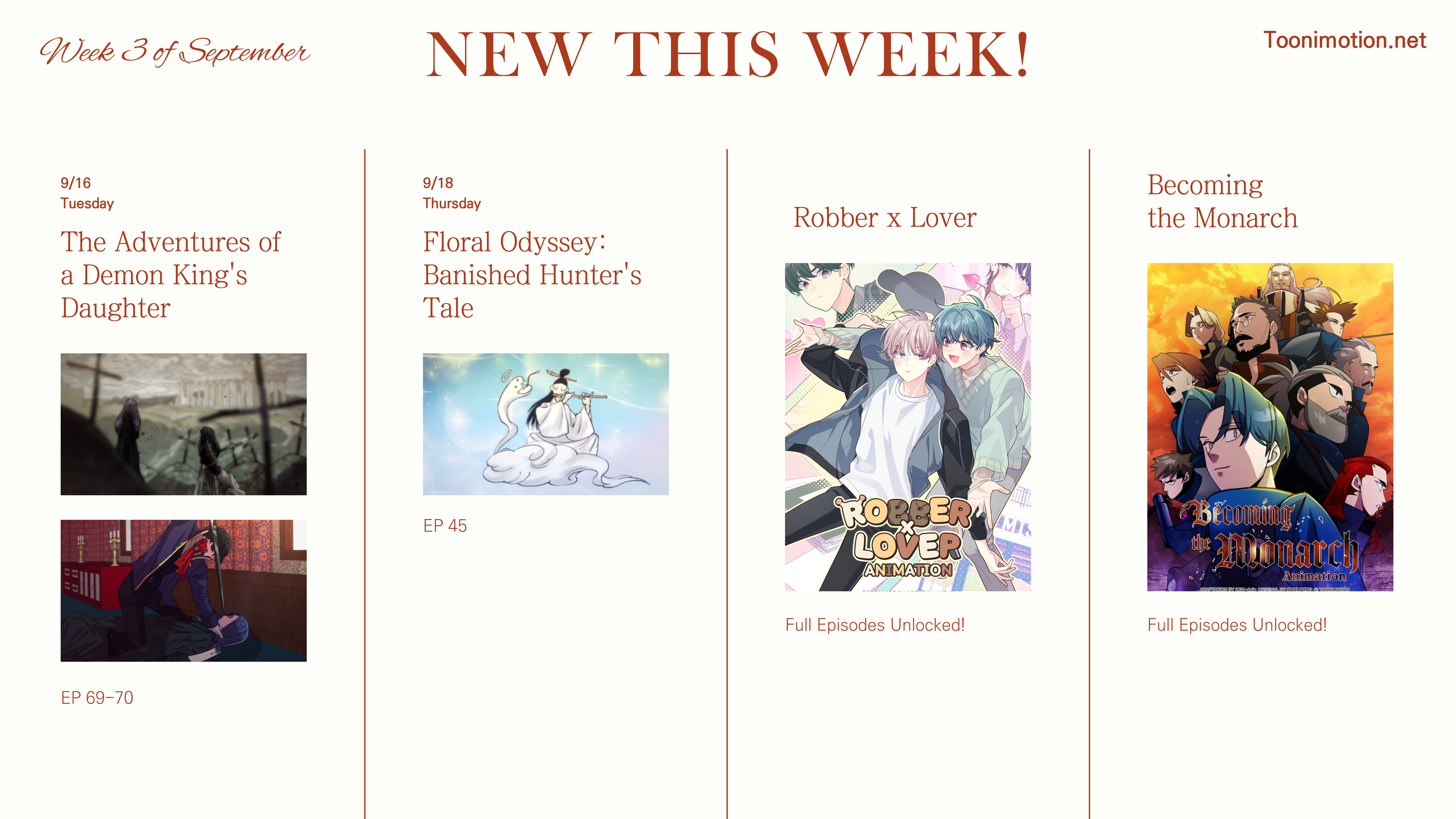 [🎬 SEPTEMBER WEEK 3 UPDATES! ] | Toonimotion